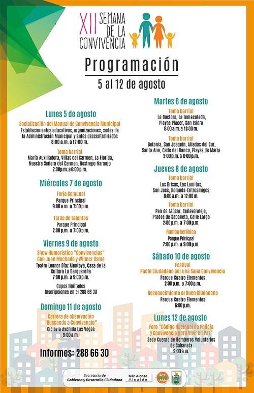 Prepárate para disfrutar la XII Semana de la Convivencia