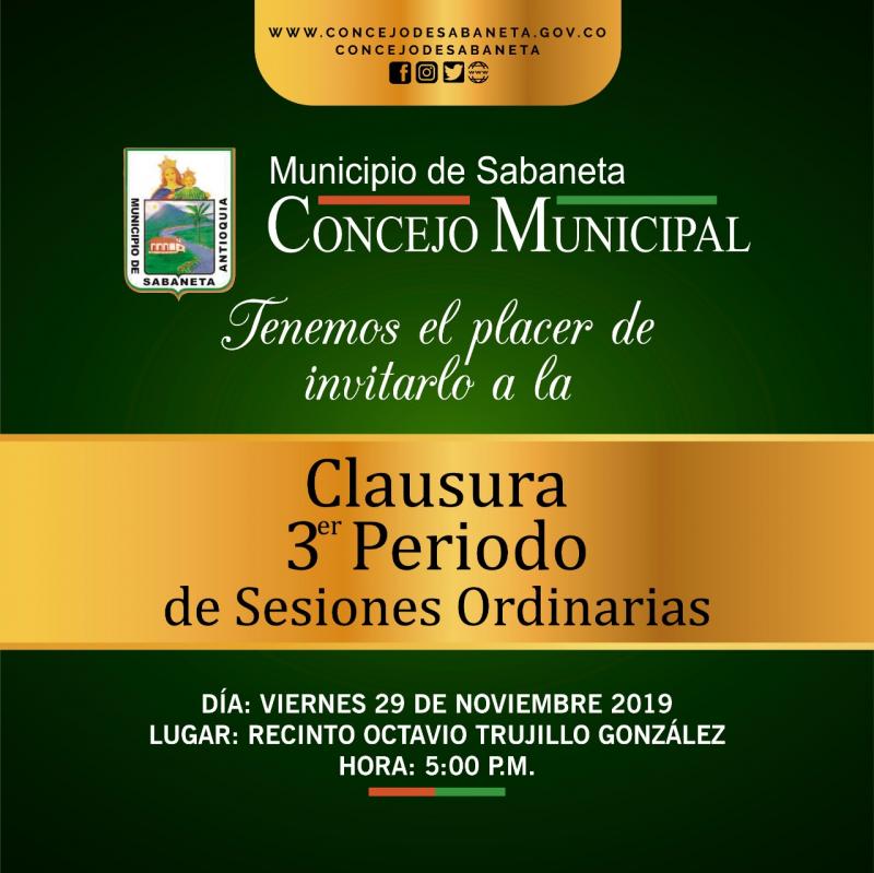 Clausura Tercer Periodo de Sesiones Ordinarias