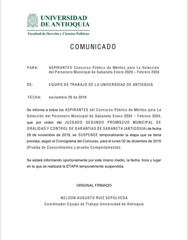 Comunicado
