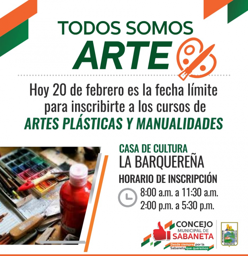 Inscribirte a los cursos de artes plásticas y manualidades