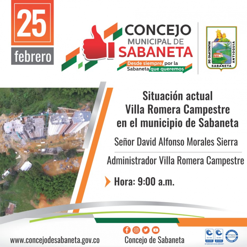 Situación actual de la Villa Romera Campestre en el municipio de Sabaneta