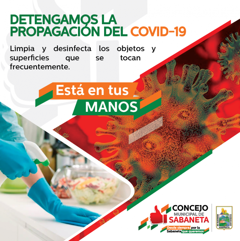 Limpia y desinfecta los objetos y superficies que se tocan frecuentemente