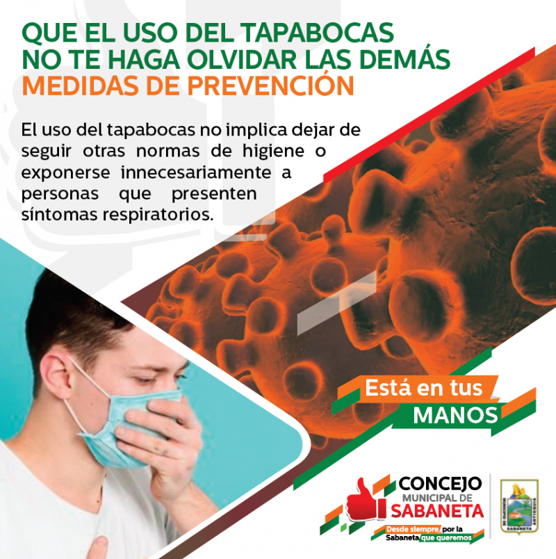 El uso del tapabocas no implica dejar de seguir otras normas de higiene