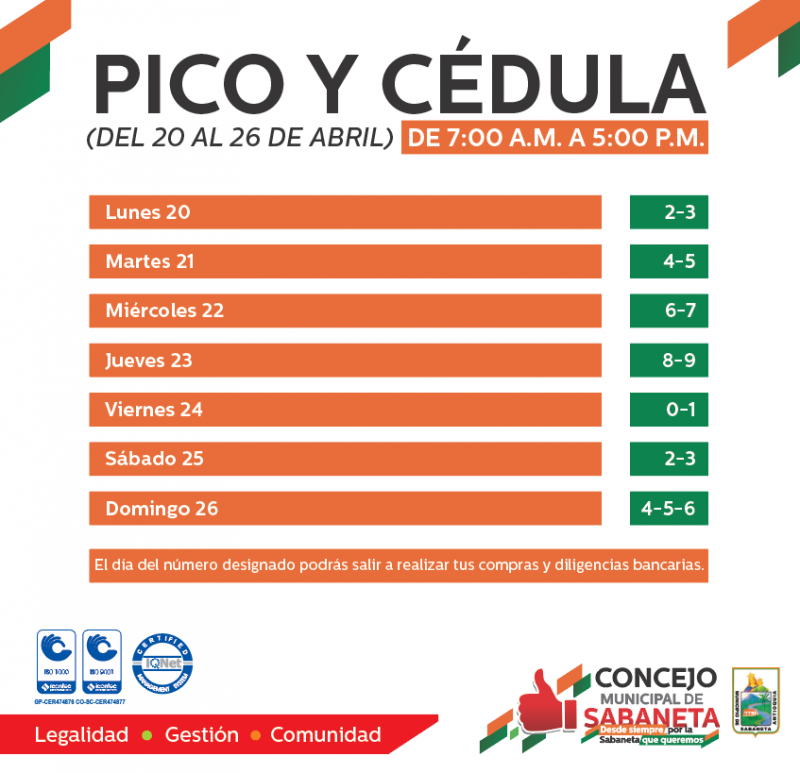 Así será el #PicoYCédula para está semana