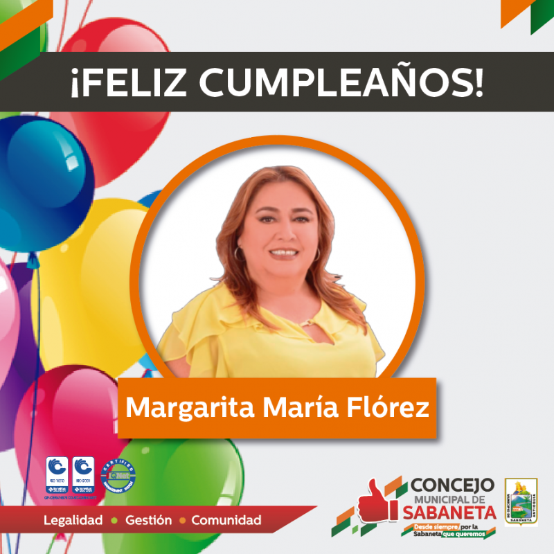 Felicitamos a nuestra compañera y única Concejala Margarita María Flórez Piedrahíta