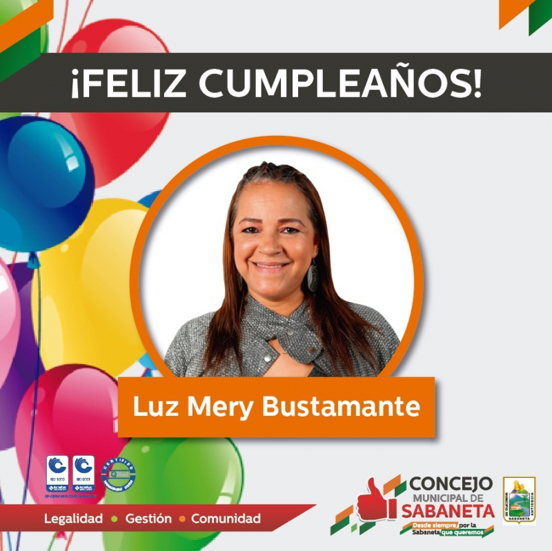 Felicitamos a nuestra compañera Luz Mery Bustamante hoy en su cumpleaños
