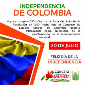 20 de julio: INDEPENDENCIA DE NUESTRO PAÍS
