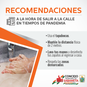 RECOMENDACIONES A LA HORA DE SALIR A LA CALLE EN TIEMPOS DE PANDEMIA