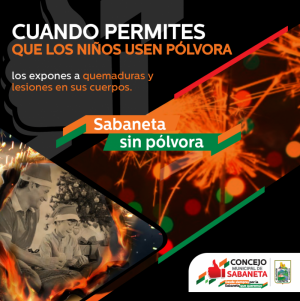 No permitas que los menores usen pólvora