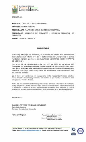 Comunicado Publicación Demanda