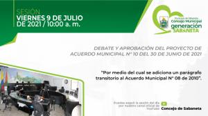 Sesión 9 de julio 2021