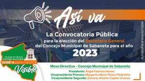 Así va el concurso para la elección de Secretario (a) General del Concejo Municipal de Sabaneta