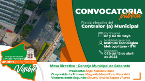 Convocatoria Pública para elección del Contralor (a) Municipal de Sabaneta periodo 2023 -2025