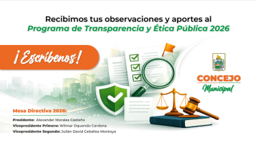 Ponemos a disposición de la ciudadanía el programa de transparencia y ética pública 2026