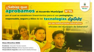 Sabaneta aprueba lineamientos para un uso responsable de la tecnología en sus colegios